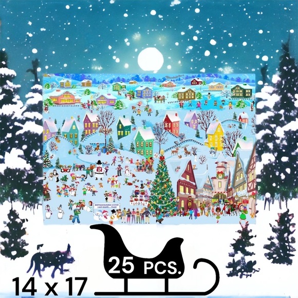 25 14X19 Poly Mailers Poly Christmas Village Flat  Envelopes PRICE IS FIRM - Picture 4 of 7